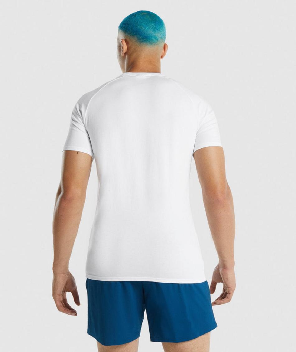 Gymshark Apollo Muške T Shirts Bijele | HR 2369KOR